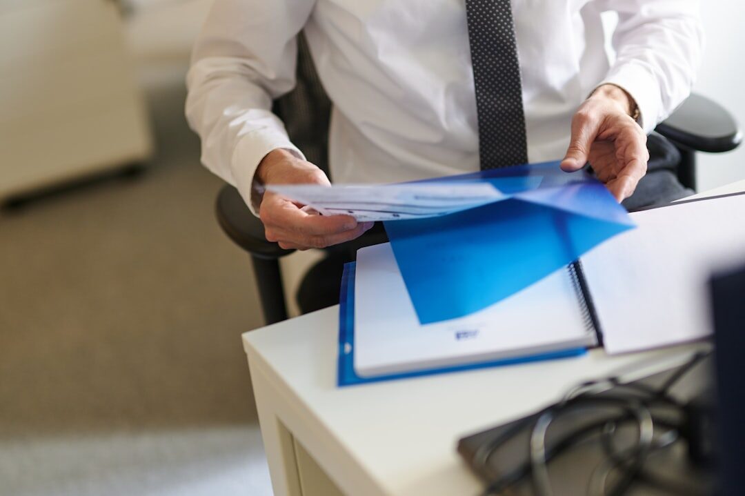 person reviewing insurance documents