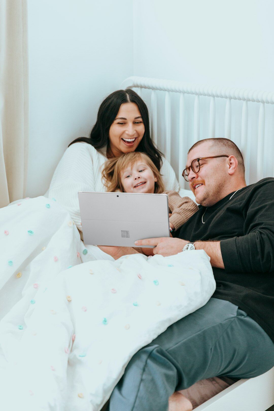 family reviewing budget
